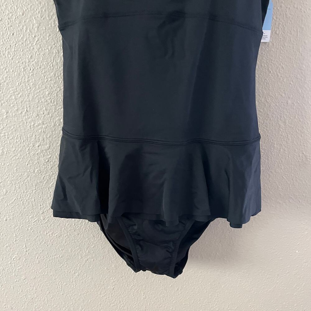 NEW Lands' End Women's Sculpting Suit Ruffle Bandeau One Piece Swimsuit - Picture 6 of 12